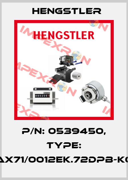 p/n: 0539450, Type: AX71/0012EK.72DPB-K0 Hengstler
