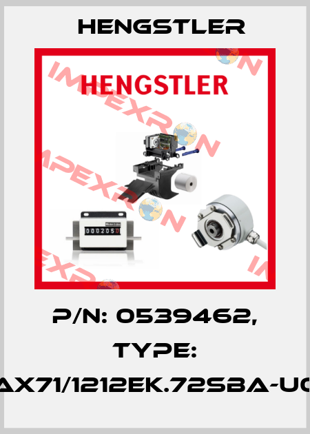 p/n: 0539462, Type: AX71/1212EK.72SBA-U0 Hengstler