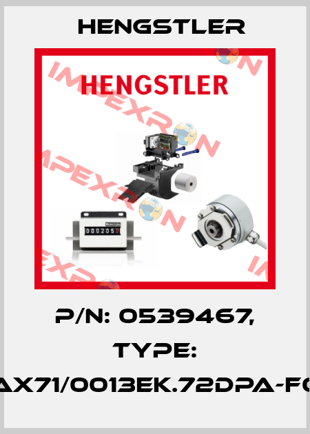 p/n: 0539467, Type: AX71/0013EK.72DPA-F0 Hengstler