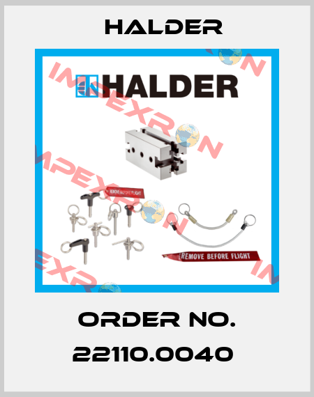 Order No. 22110.0040  Halder