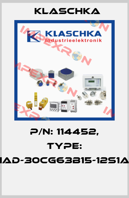 P/N: 114452, Type: IAD-30cg63b15-12S1A  Klaschka