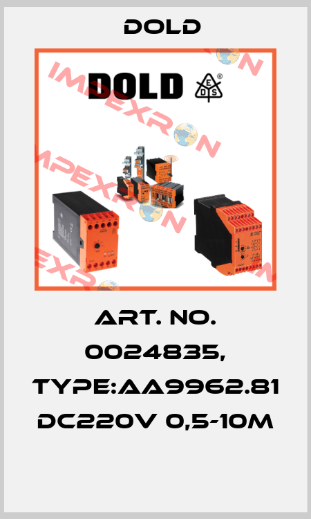 Art. No. 0024835, Type:AA9962.81 DC220V 0,5-10M  Dold