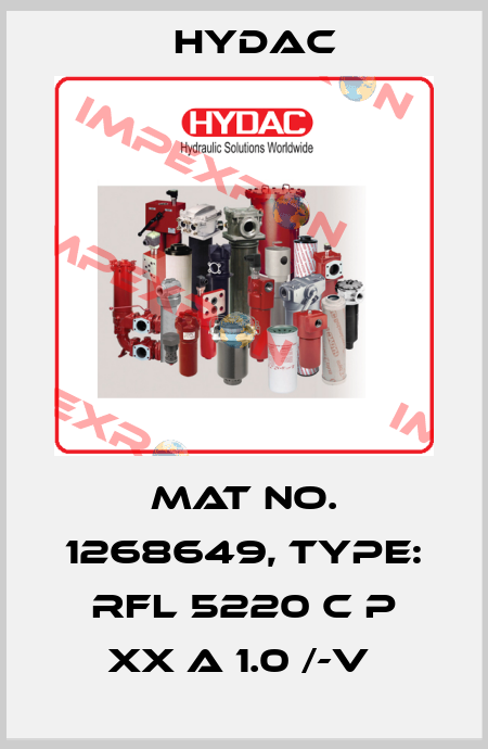Mat No. 1268649, Type: RFL 5220 C P XX A 1.0 /-V  Hydac