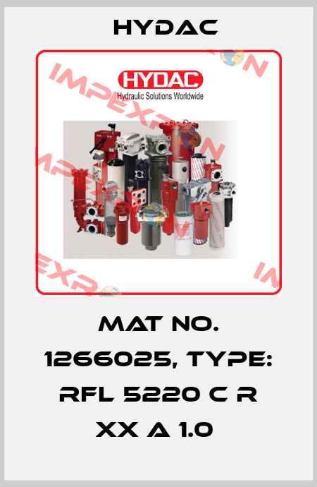 Mat No. 1266025, Type: RFL 5220 C R XX A 1.0  Hydac