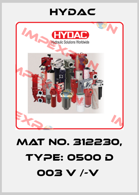 Mat No. 312230, Type: 0500 D 003 V /-V  Hydac