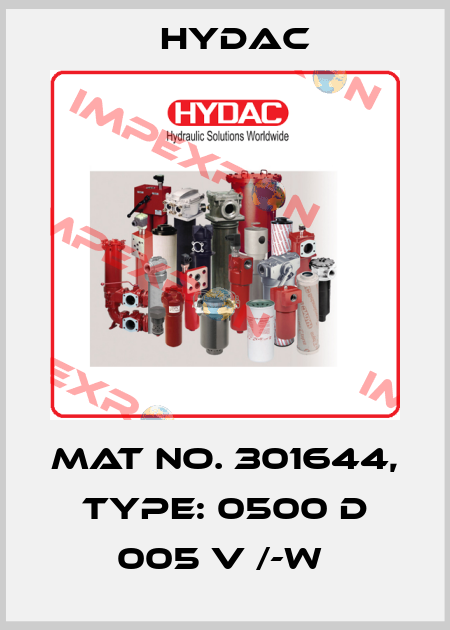 Mat No. 301644, Type: 0500 D 005 V /-W  Hydac