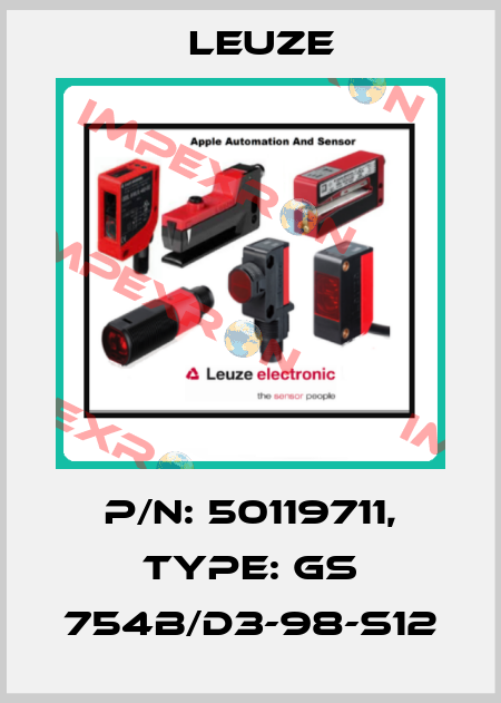 p/n: 50119711, Type: GS 754B/D3-98-S12 Leuze