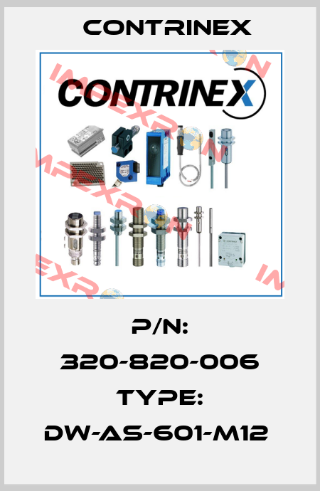 P/N: 320-820-006 Type: DW-AS-601-M12  Contrinex