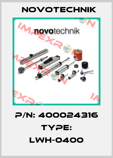 P/N: 400024316 Type: LWH-0400 Novotechnik