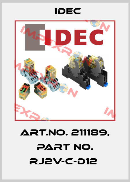 Art.No. 211189, Part No. RJ2V-C-D12  Idec