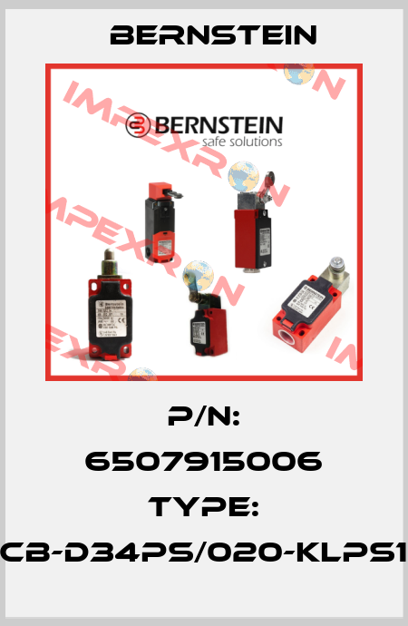 P/N: 6507915006 Type: KCB-D34PS/020-KLPS12 Bernstein