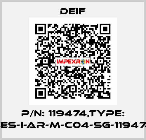 P/N: 119474,Type: CES-I-AR-M-C04-SG-119474 Deif