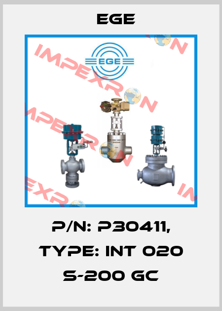 p/n: P30411, Type: INT 020 S-200 GC Ege
