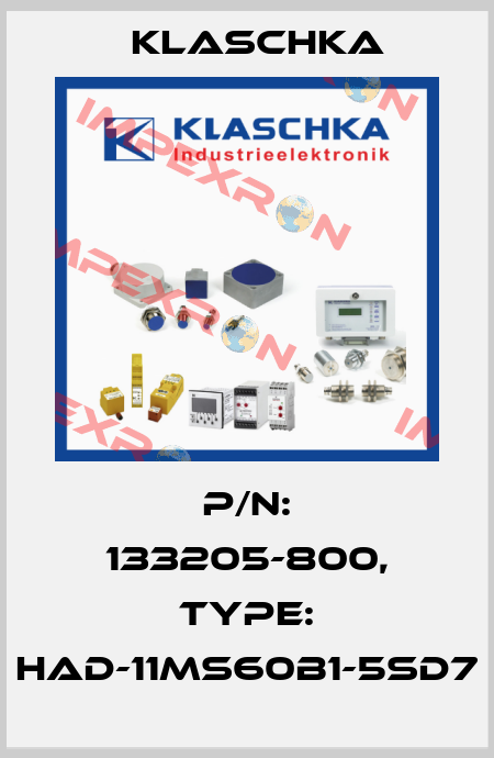 P/N: 133205-800, Type: HAD-11ms60b1-5Sd7 Klaschka