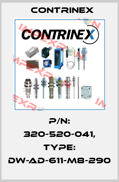 p/n: 320-520-041, Type: DW-AD-611-M8-290 Contrinex