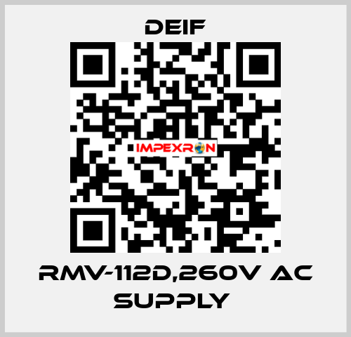 RMV-112D,260V AC SUPPLY  Deif