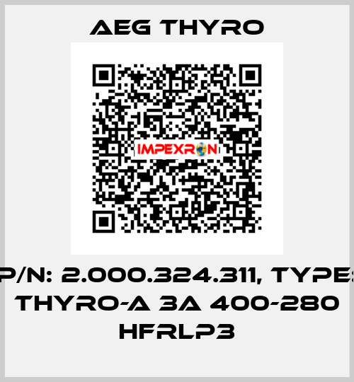 P/N: 2.000.324.311, Type: Thyro-A 3A 400-280 HFRLP3 AEG THYRO