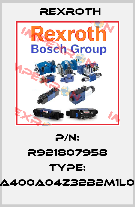 P/N: R921807958 Type: MCR3A400A04Z32B2M1L012FSO Rexroth