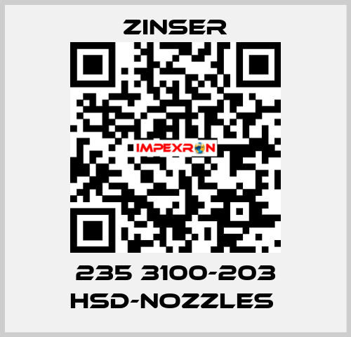 235 3100-203 HSD-nozzles  Zinser