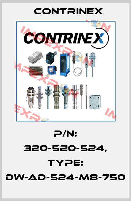 p/n: 320-520-524, Type: DW-AD-524-M8-750 Contrinex