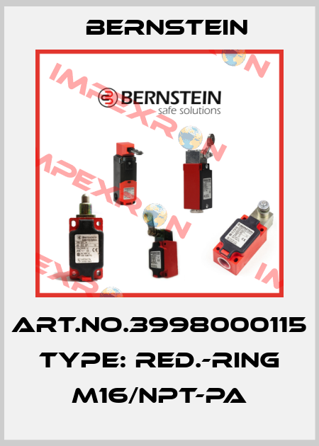 Art.No.3998000115 Type: RED.-RING M16/NPT-PA Bernstein