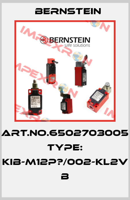 Art.No.6502703005 Type: KIB-M12P?/002-KL2V           B Bernstein
