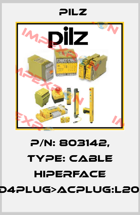p/n: 803142, Type: Cable Hiperface DD4plug>ACplug:L20m Pilz