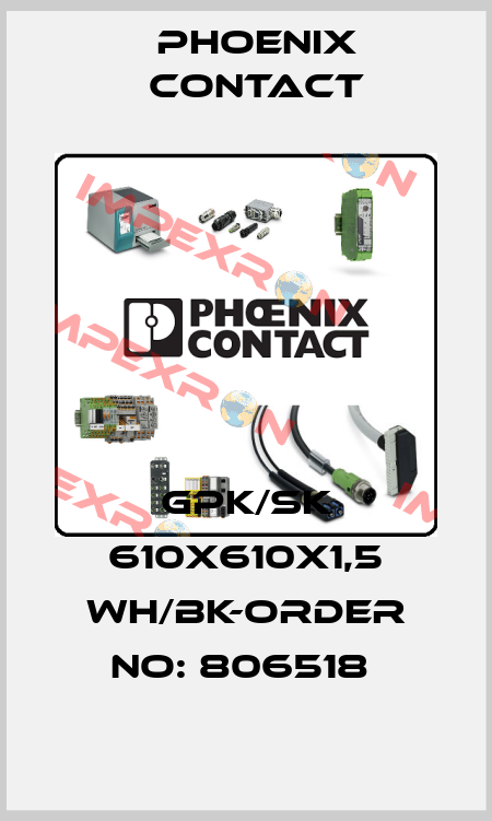 GPK/SK 610X610X1,5 WH/BK-ORDER NO: 806518  Phoenix Contact
