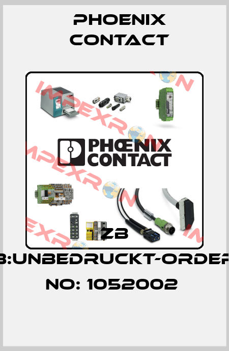 ZB 8:UNBEDRUCKT-ORDER NO: 1052002  Phoenix Contact