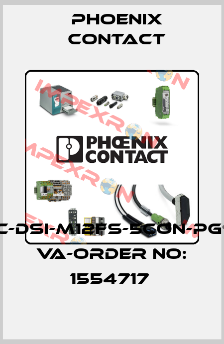 SACC-DSI-M12FS-5CON-PG9/0,5 VA-ORDER NO: 1554717  Phoenix Contact