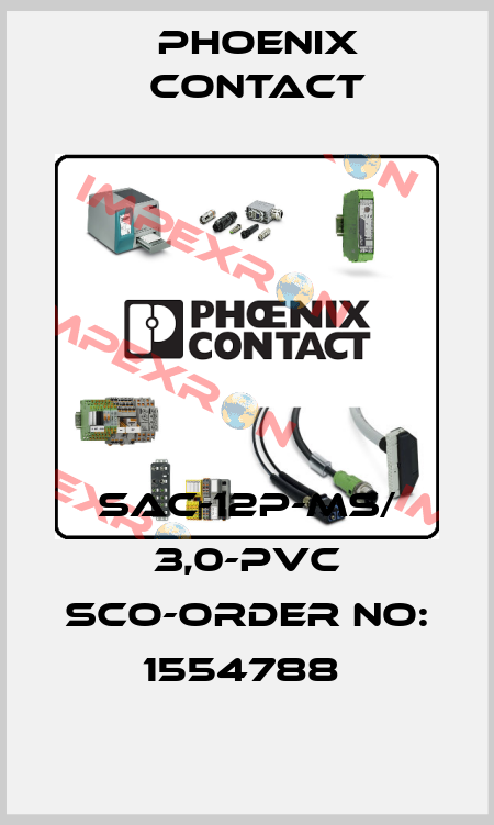 SAC-12P-MS/ 3,0-PVC SCO-ORDER NO: 1554788  Phoenix Contact