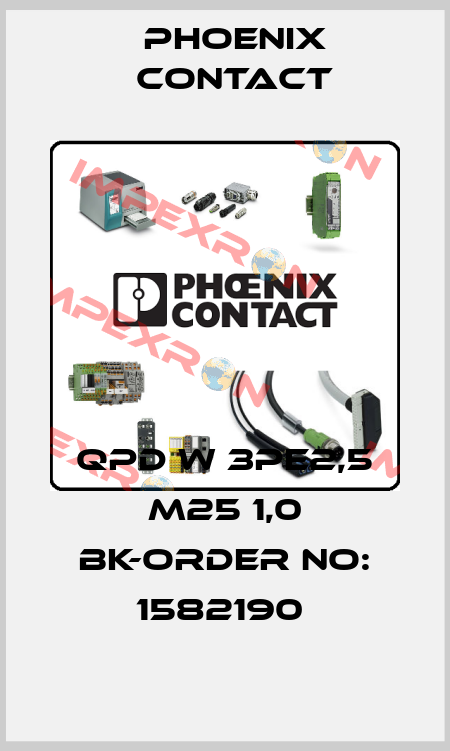 QPD W 3PE2,5 M25 1,0 BK-ORDER NO: 1582190  Phoenix Contact
