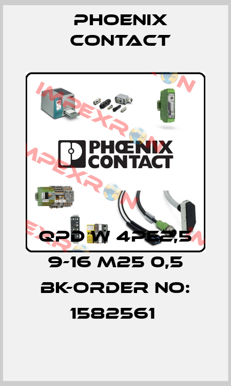 QPD W 4PE2,5 9-16 M25 0,5 BK-ORDER NO: 1582561  Phoenix Contact