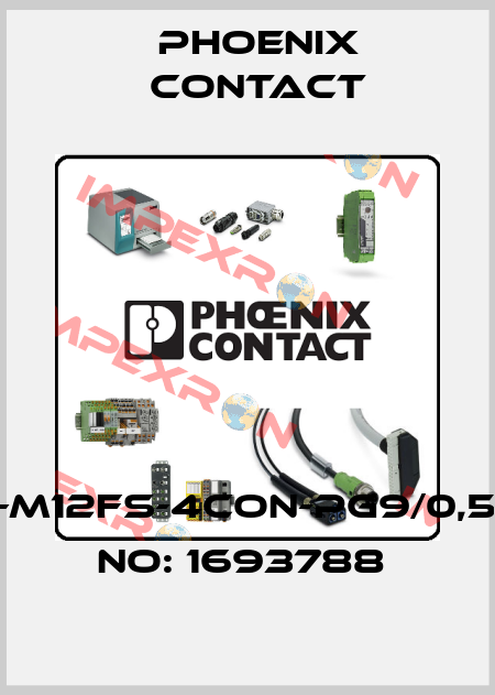 SACC-E-M12FS-4CON-PG9/0,5-ORDER NO: 1693788  Phoenix Contact