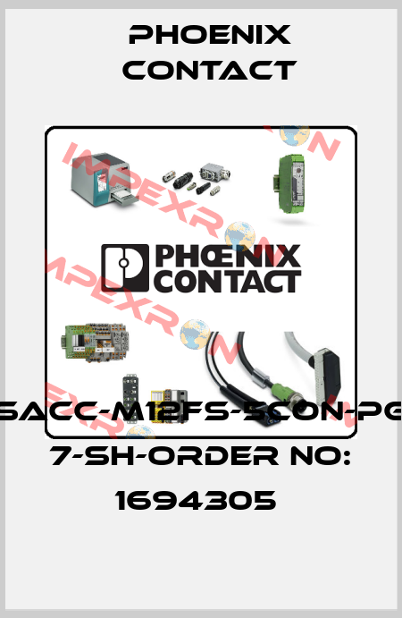 SACC-M12FS-5CON-PG 7-SH-ORDER NO: 1694305  Phoenix Contact