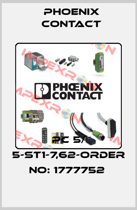 PC 5/ 5-ST1-7,62-ORDER NO: 1777752  Phoenix Contact