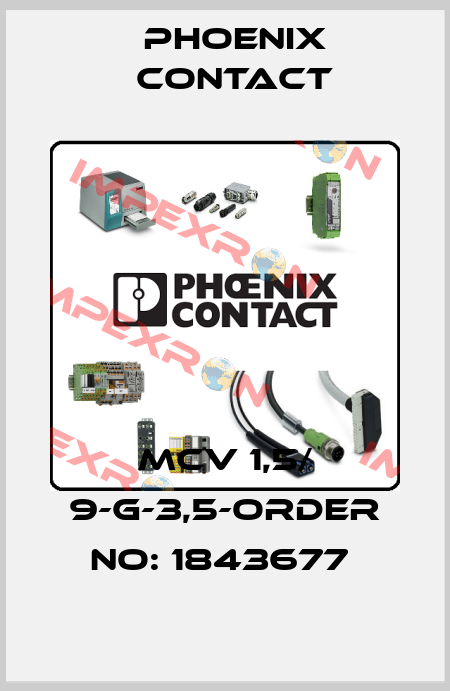 MCV 1,5/ 9-G-3,5-ORDER NO: 1843677  Phoenix Contact