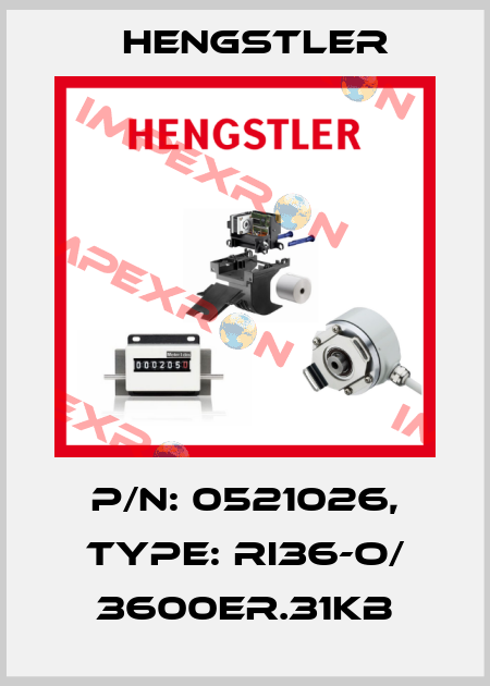 p/n: 0521026, Type: RI36-O/ 3600ER.31KB Hengstler