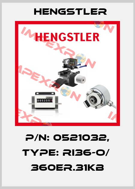 p/n: 0521032, Type: RI36-O/  360ER.31KB Hengstler