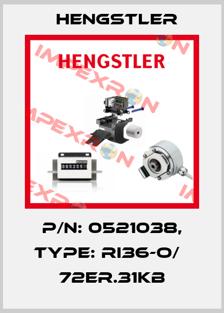p/n: 0521038, Type: RI36-O/   72ER.31KB Hengstler