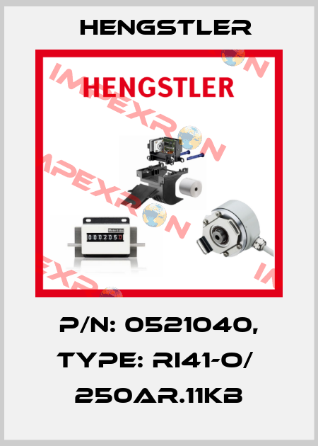 p/n: 0521040, Type: RI41-O/  250AR.11KB Hengstler