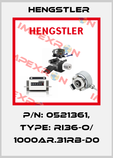 p/n: 0521361, Type: RI36-O/ 1000AR.31RB-D0 Hengstler