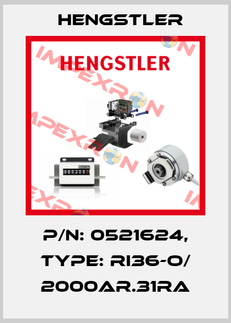 p/n: 0521624, Type: RI36-O/ 2000AR.31RA Hengstler