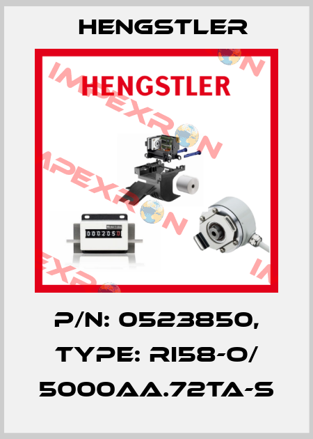 p/n: 0523850, Type: RI58-O/ 5000AA.72TA-S Hengstler