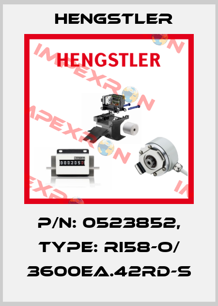 p/n: 0523852, Type: RI58-O/ 3600EA.42RD-S Hengstler