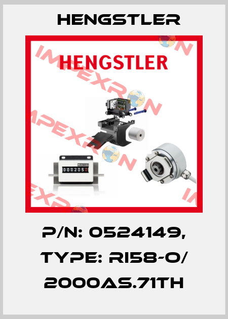 p/n: 0524149, Type: RI58-O/ 2000AS.71TH Hengstler