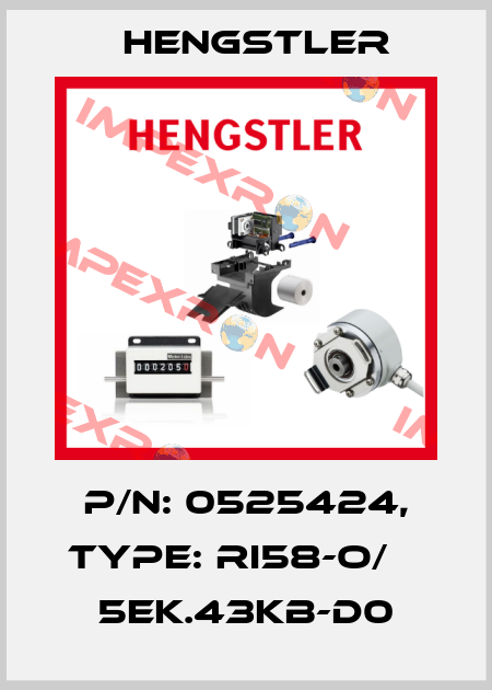 p/n: 0525424, Type: RI58-O/    5EK.43KB-D0 Hengstler
