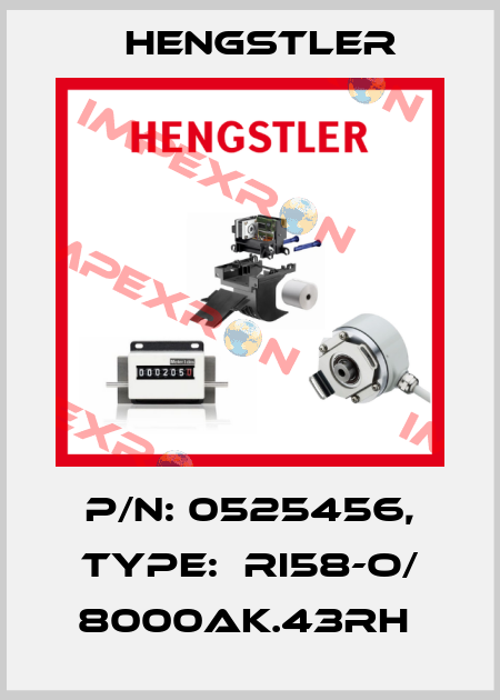 P/N: 0525456, Type:  RI58-O/ 8000AK.43RH  Hengstler