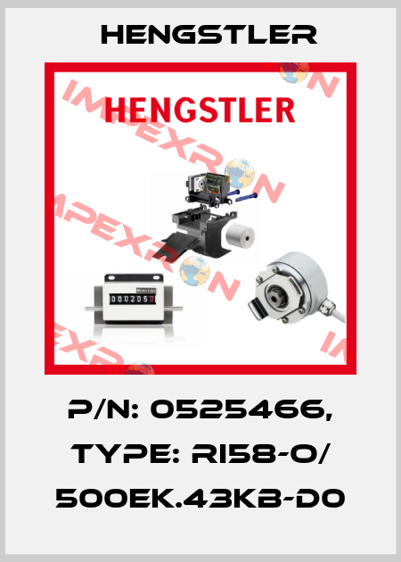 p/n: 0525466, Type: RI58-O/ 500EK.43KB-D0 Hengstler