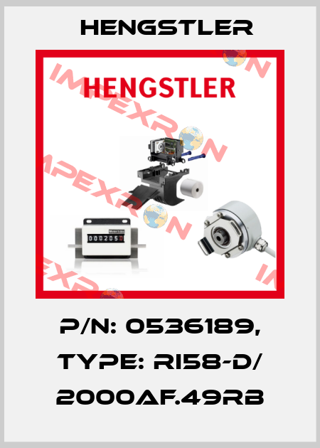 p/n: 0536189, Type: RI58-D/ 2000AF.49RB Hengstler